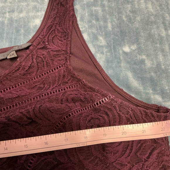 Elegant Lace Sleeveless Dress - Burgundy/Dark purple plus size - Picture 12 of 12